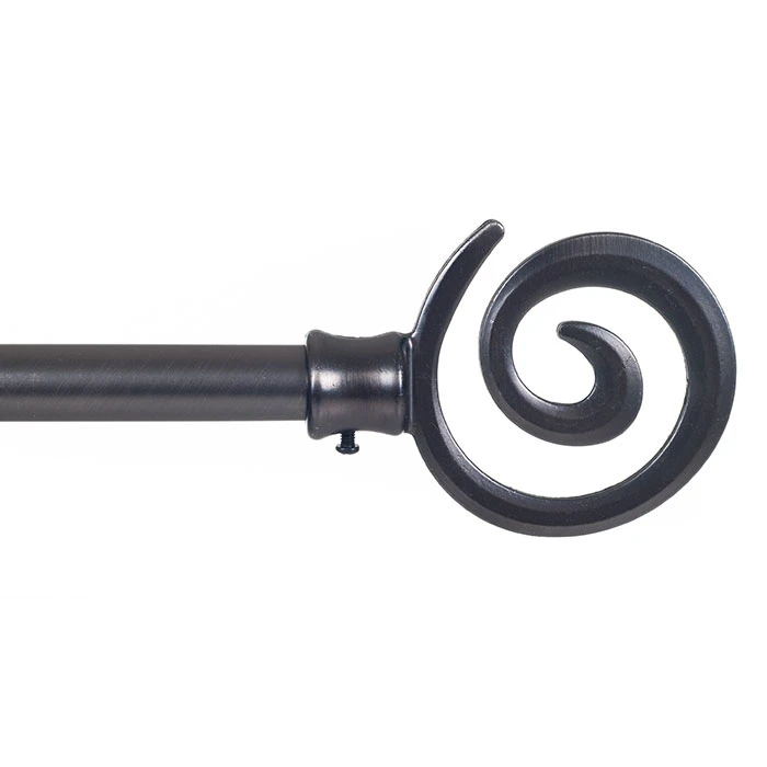 Lavish Home Spiral Curtain Rod 62-144, 3/4 inch - Pewter