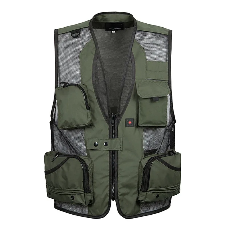 

Summer Men's Multi-pocket Fishing Vest Fashion Middle-aged Men's Multicolor Vest Casual Thin Mesh Vest Large Size 4XL 5XL