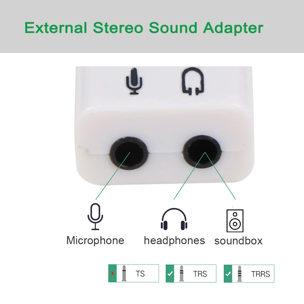 Белый USB 2,0 внешняя звуковая карта Виртуальный канал 7,1 3D мини аудио адаптер для микрофона наушников Soundbox