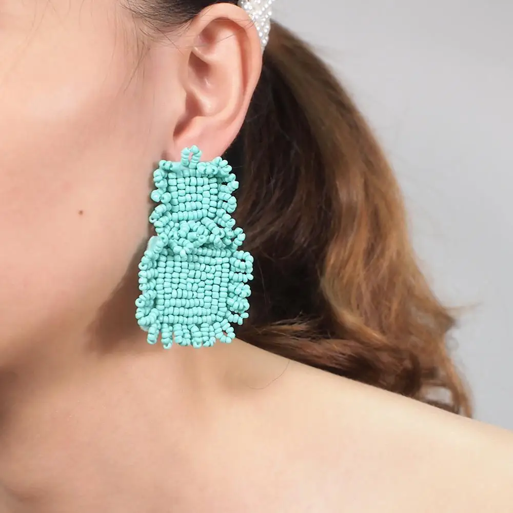 Женские Висячие серьги MANILAI Boho ручной работы с большими бусинами свадебные