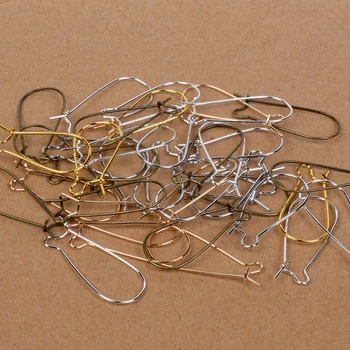 

100pcs 11x24mm/16x38mm Kidney Earring Ear Wires Hooks Findings Metal Gold/Silver/Rhodium Earring Hooks For DIY Jewelry Making