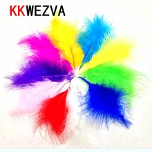 Attractive 100pcs 10 Colors Cambo Turkey Marabou Blood Feathers Fly Fishing Tying Material Lure Making Imitate Insect Pesca
