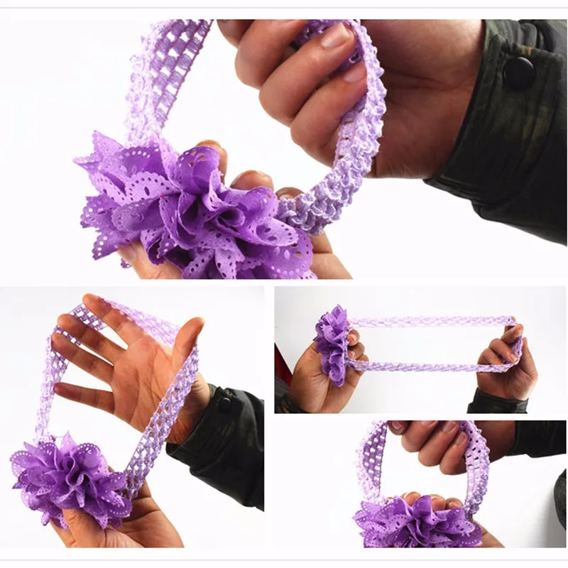 Knitted Girl Headbands New Head Rope Hollow Flower Belt Princess Hair Band 2016 Kids Hairband Baby Hair Accesories Free Shipping (8)