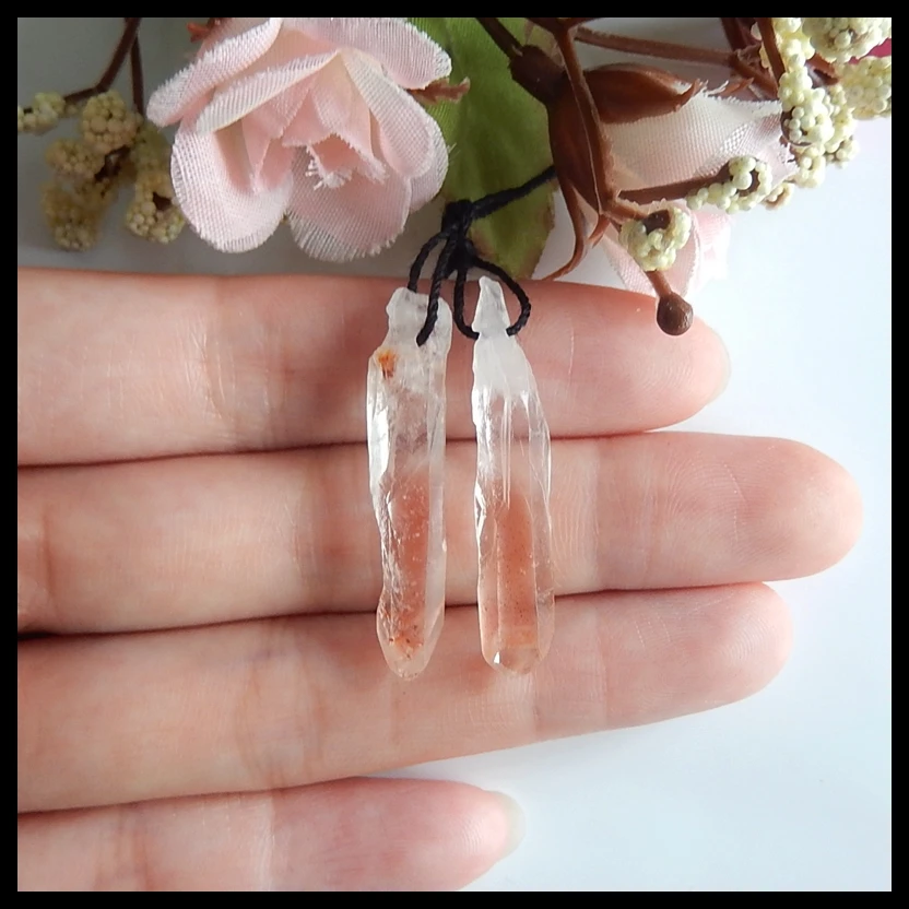 

Natural Gemstone Quartz Earrings,Fashion Earrings set Jewelry,34x6x5mm,4.1g
