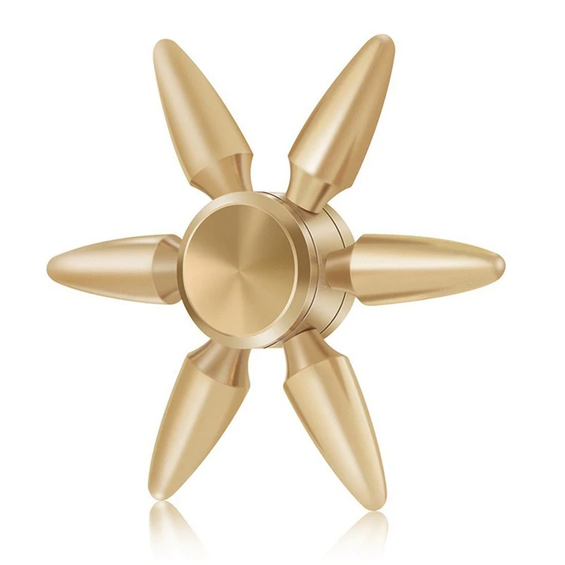 Fidget Spinner Metal Luxury Six Arms Bullet Style Anti-Stress Mute Sounds Demountable Handspinner Brass Tri Spynner Toys |