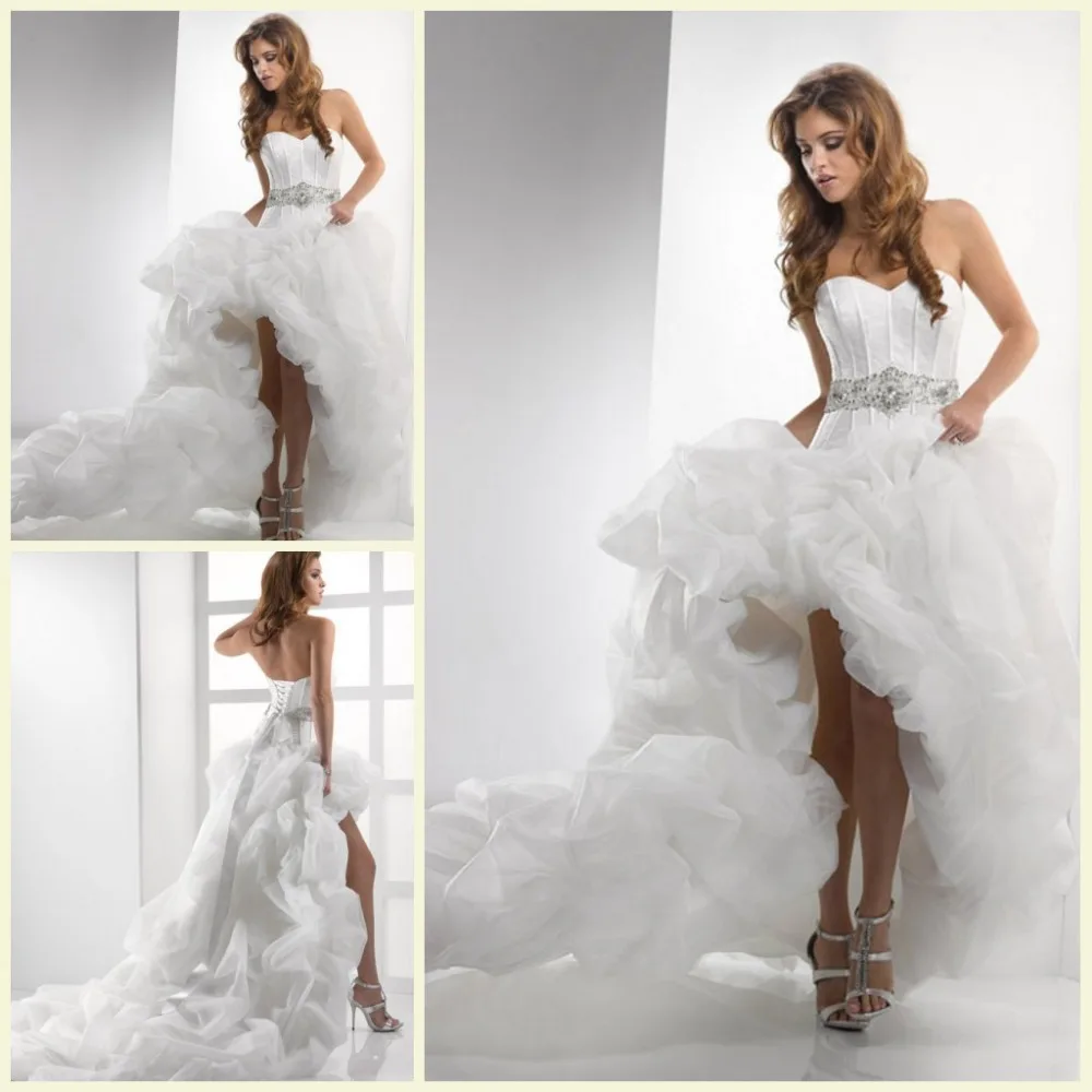 Porcelain Bridal Gowns Sweetheart Neck Sash Court Train Lace Up Back ...