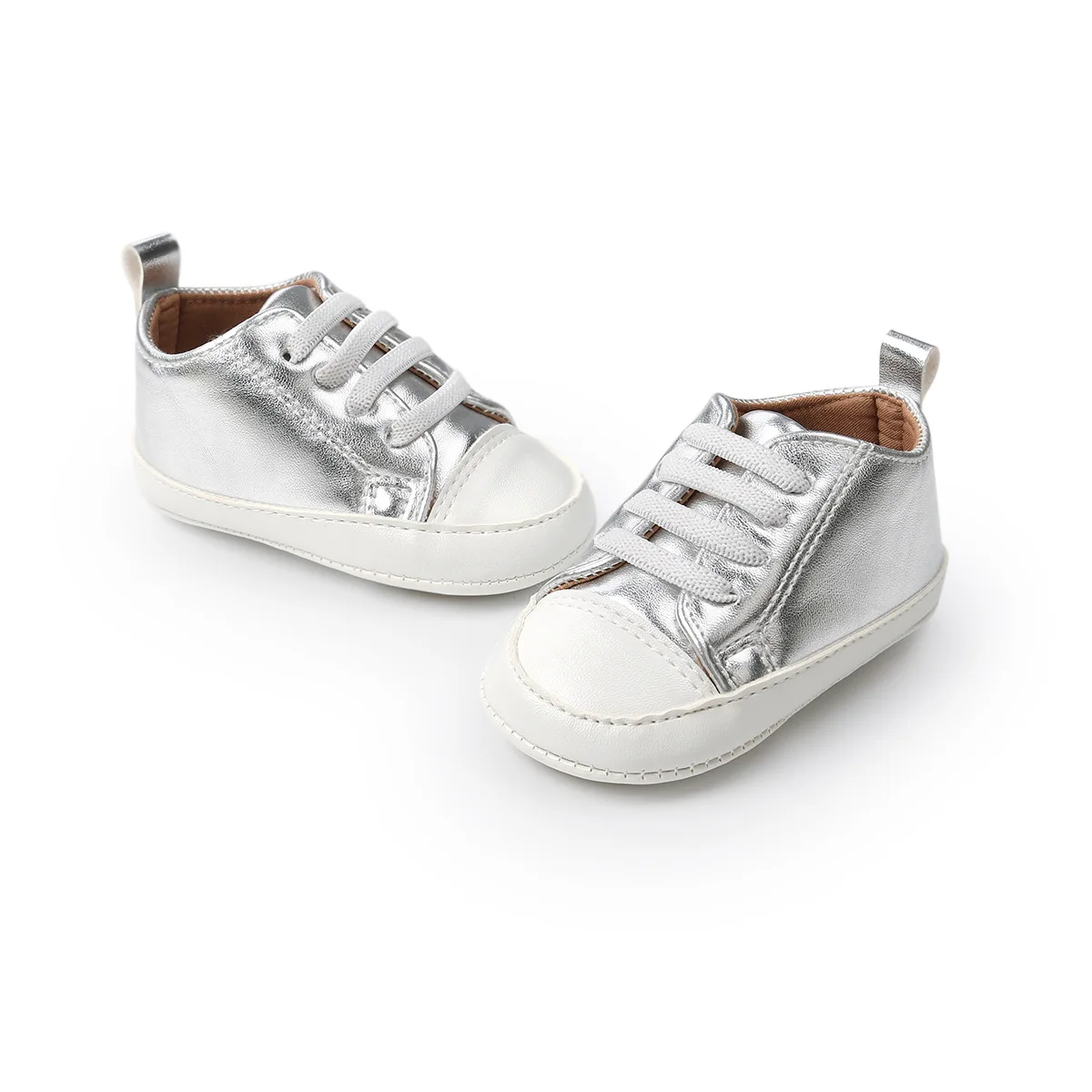 silver color sneakers