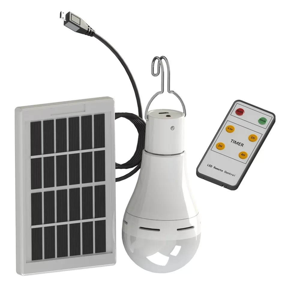 

Solar outdoor camping light bulb remote infrared remote control USB charging portable dimmable flash LED flashlight holiday