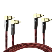 Audiophile Audio Cable 2 RCA to 2 RCA TV DVD Speaker Subwoofer Amplifier L Angle RCA