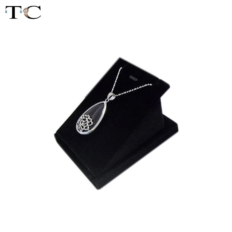 Высококачественная витрина для сережек из нержавеющей стали черная бархатная