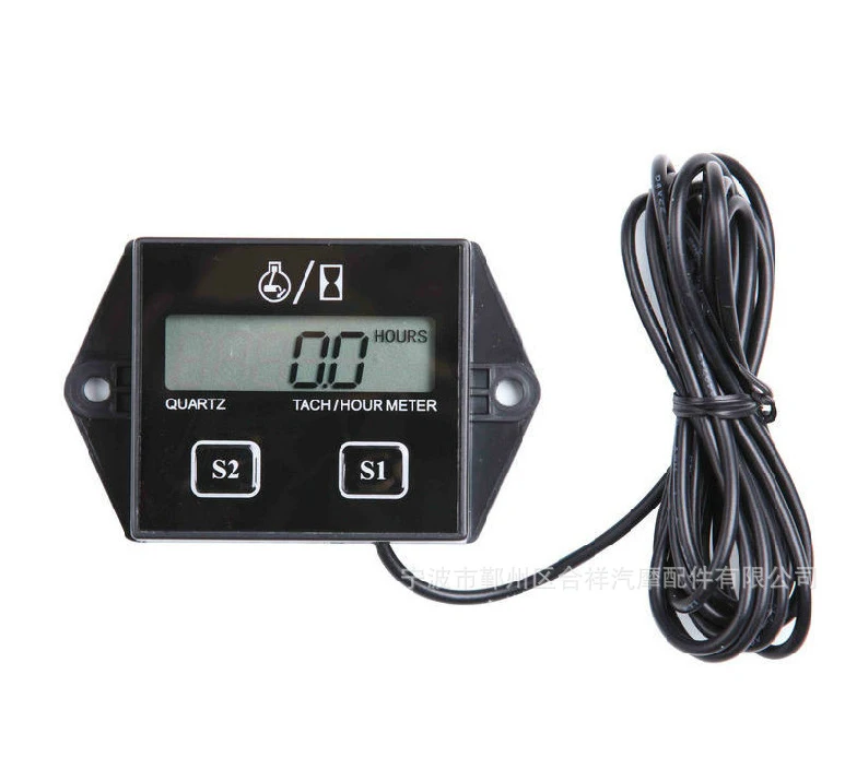 Motorcycle Hour Meter Tachometer 12V CAR LCD Display Engine Digital Spark Plugs Inductive