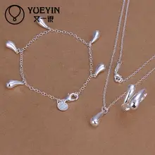 Модный посеребренный ювелирный набор для женщин свадебные комплекты ювелирных изделий дешевые colares anillo