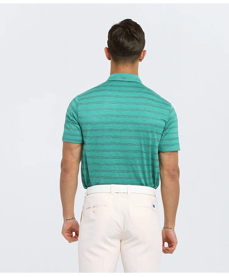 Летняя мужская тенниска, рубашка поло для гольфа, быстросохнущая, дышащая, впитывающая влагу Спортивная футболка в полоску с коротким рукавом, спортивная одежда