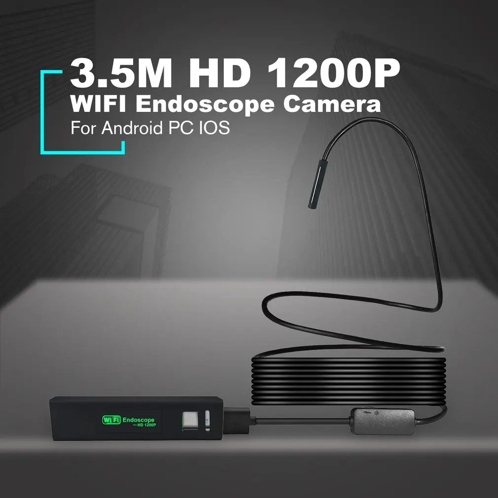Wifi эндоскоп камера HD 1200 P 3 5 M водонепроницаемый 110A жесткий провод 8 мм
