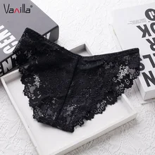 Vainilla bordado Floral bragas mujeres elegante suave escritos respirables Panty Cozy Lencería Hollow Out Low Rise Lace ropa interior