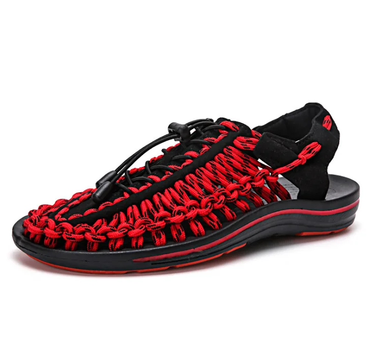 Летние женские туфли-лодочки; сделанные вручную тканые из искусственной кожи мужские сандалии Повседневное Модные мужские пляжные туфли, дышащие Лоферы обувь на плоской подошве; обувь в горошек; Z83 - Цвет: colour 3