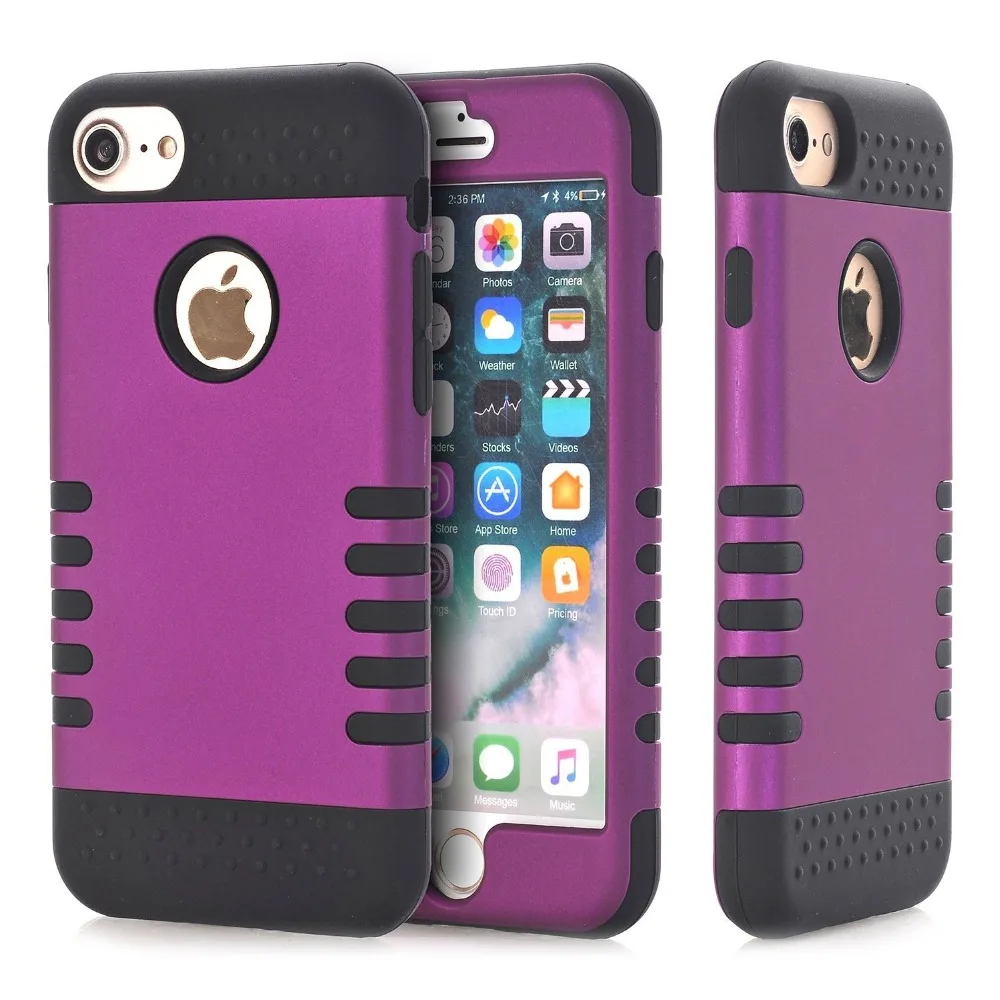 Phone Case For Apple iPhone 7 / Plus PC + Silicone 3 in 1 Heavy Duty Robot Anti Shock Shockproof Armor Cover iPhone7 |