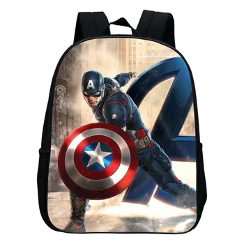 

New Fashion Polyester 12-inches Printing Avenger Cartoon Children Backpack for Tennager Boys Schoolbag for Kids School Bags