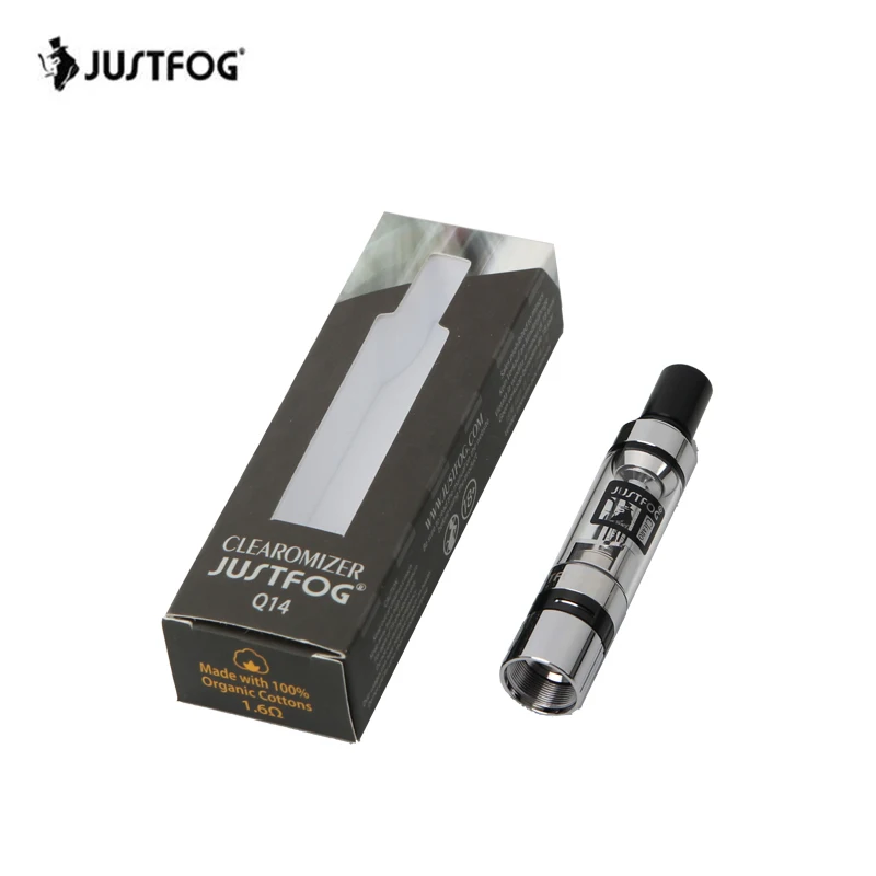 100% Оригинальные JUSTFOG Q14 e-распылителя для Q14 Батарея с 1.6ohm Головка Катушки Pyrex Стекло 1,8 мл Tank