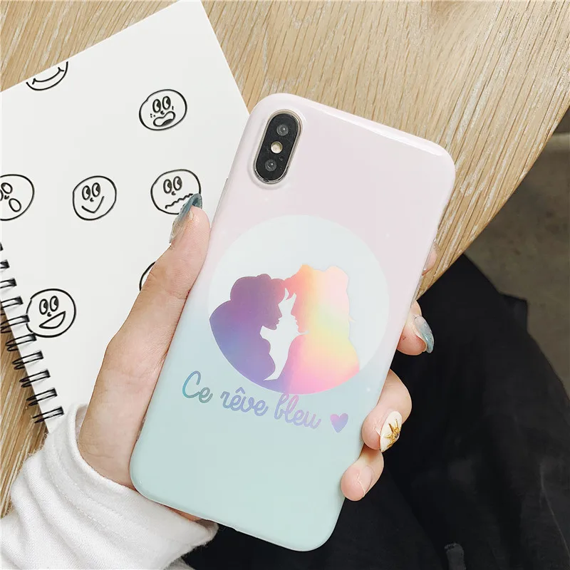 

Luxury Rainbow Laser Phone Cases For iphone XR XS Max Case For iphone X 8 7 6S 6 plus Back Cover Fashion Glossy Soft Capa