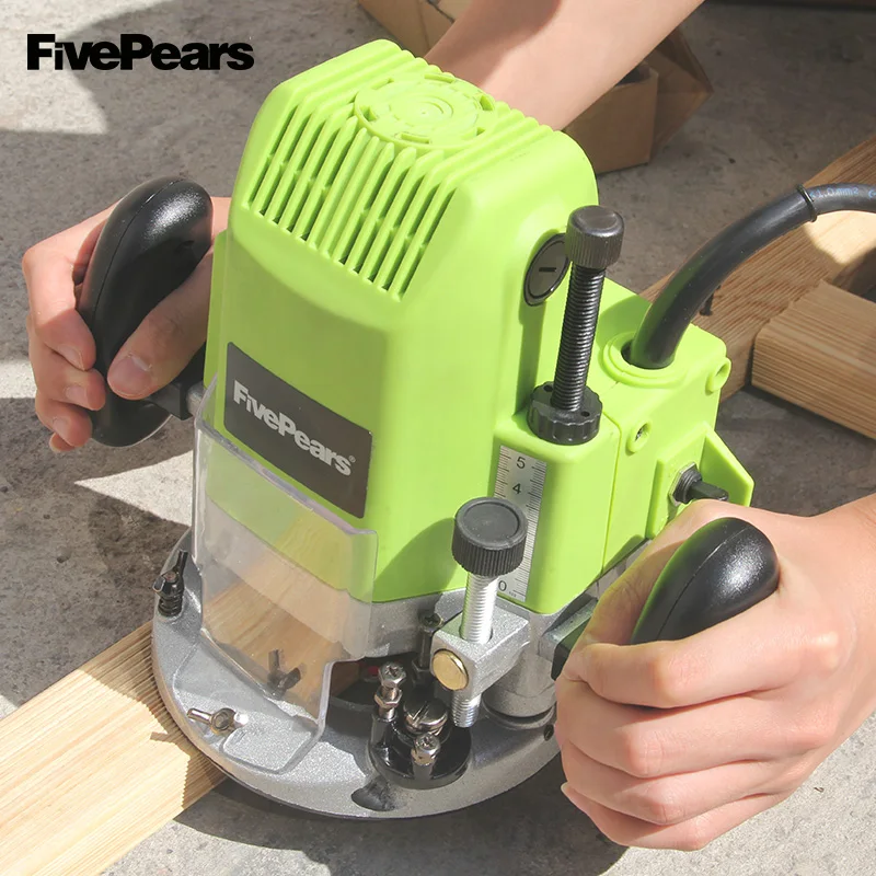 FivePears 6mm 8mm 12mm enrutador eléctrico recortadora de madera enrutador de 1850 W recortadora de la ranura de la máquina de regalo 1/2