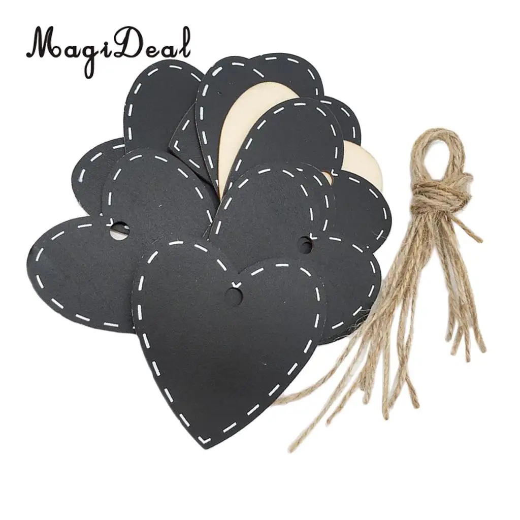 10pcs Mini Chalkboard Place Cards Hanging Blackboard Single Sided Chalkboard Wedding Party Table Number Place Tag Love Heart