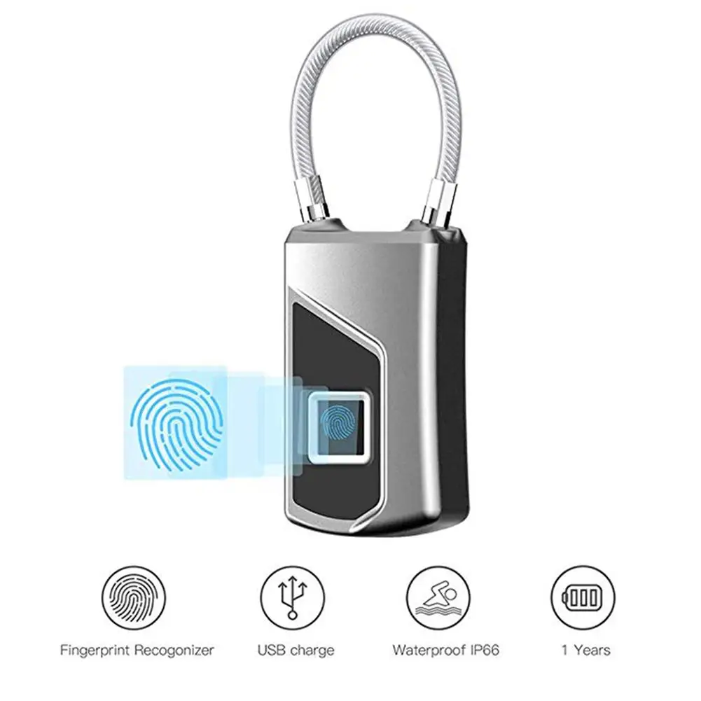 

Keyless Door Lock Anti-theft Smart Waterproof Fingerprint Electronic Padlock Accessary