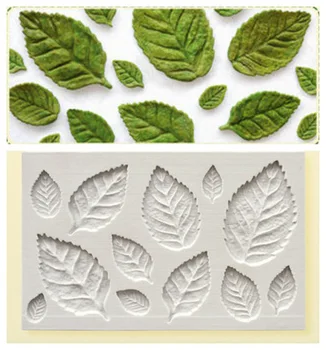 

Hot Diy Tree Leaf Press Molding Foil Mold Silicone Mold Cake Decor Fondant Cake 3D Leaves Silicone Mould H794