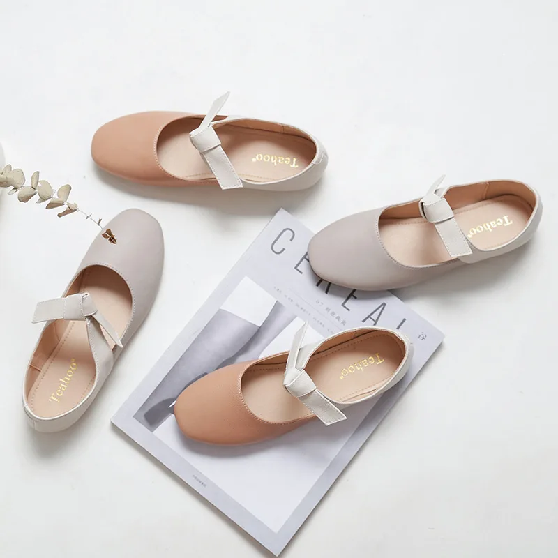 

2019 spring new style simple and simple color matching Mary Jane shoes women comfortable wild soft casual shoes