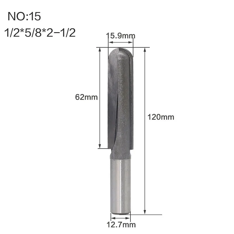 1 шт. 1/" 1/2 Концевая фреза ЧПУ карбидная заканчивающаяся мельницей инструмент длинное лезвие круглый нос бит керновый ящик для вырезания гребней и Пазов-дальней досягаемости - Длина режущей кромки: NO15