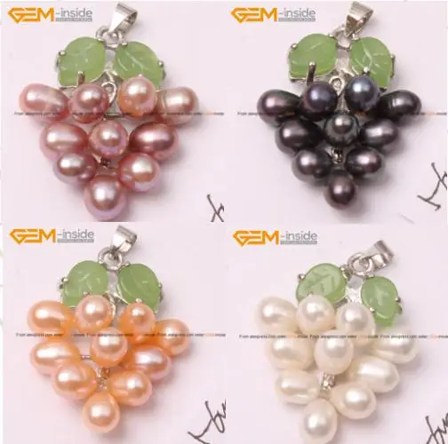  Freshwater Pearl Pendant 5-6mmx7-8mm Pearl Grape ...