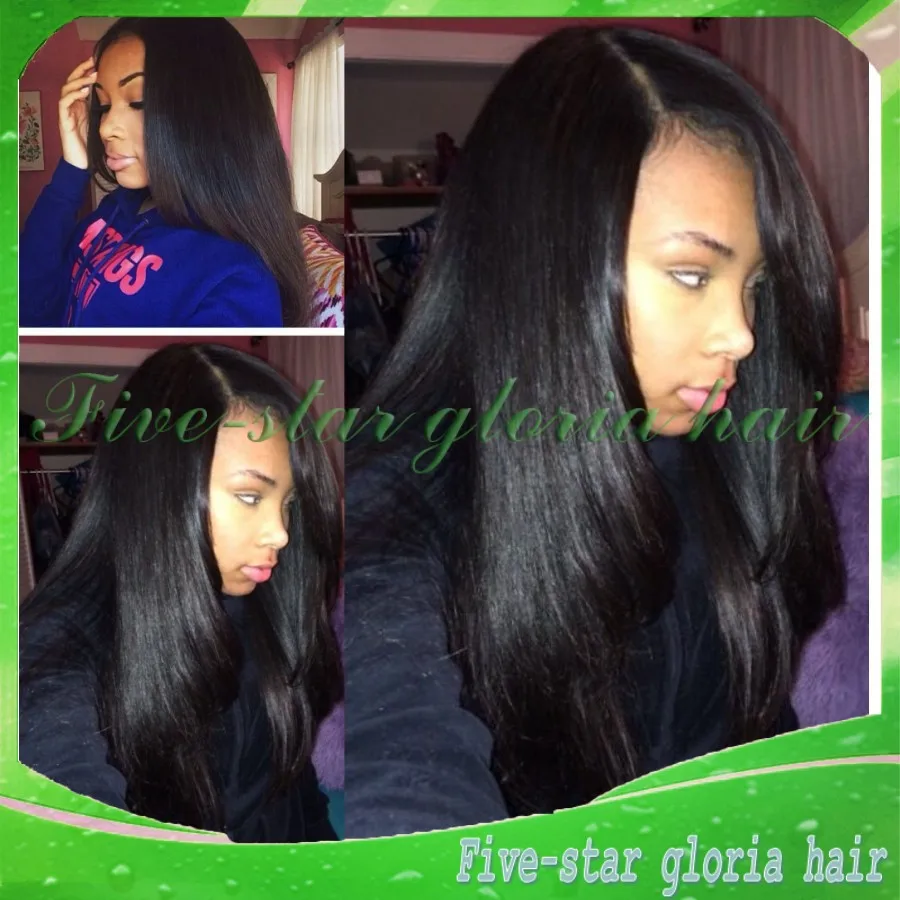 Side Part U Part Peruvian Hair Wigs Natural Black Bob Short Silky