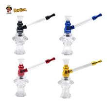 HONEYPUFF кальян стеклянный кальян курительная водопровод 118 мм Металлические Трубы с длинной стеклянной ручкой металлическая горловина фильтр