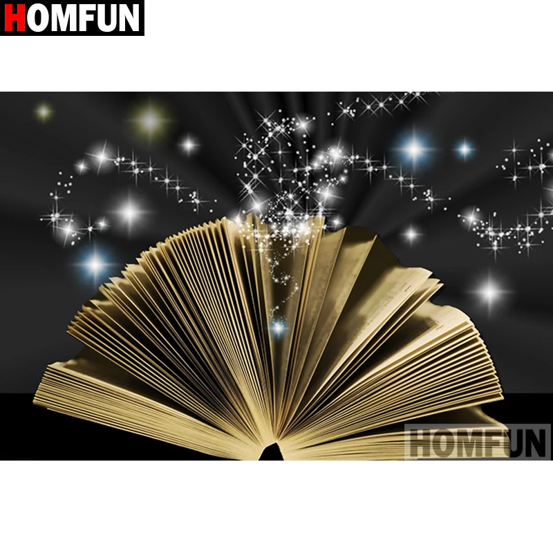 Картина HOMFUN из страз &quotкнижка&quot квадратная/круглая 5D для домашнего декора A16486 |