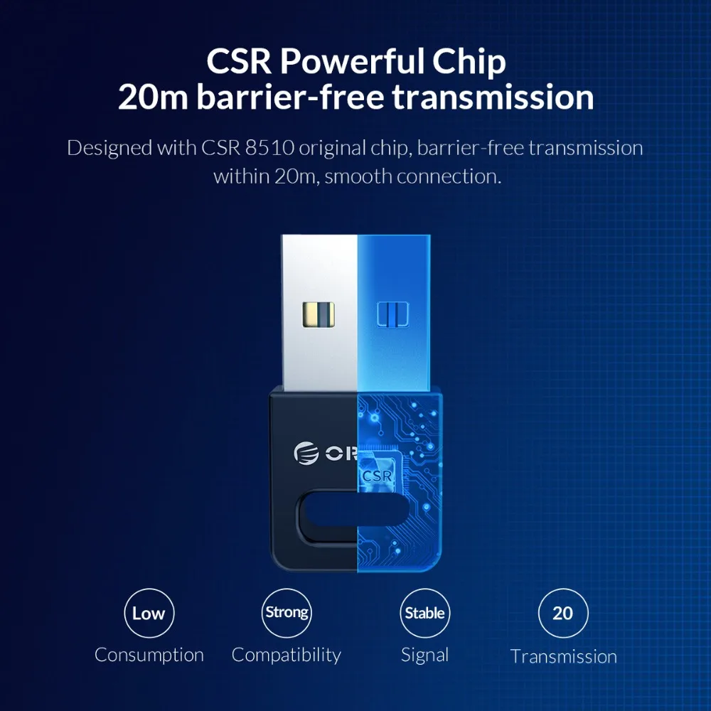 ORICO мини беспроводной USB Bluetooth адаптер серии 4,0 для Windows XP, Vista/7/8/10 соединение с ПК к блютуз адаптер наушников Мышь