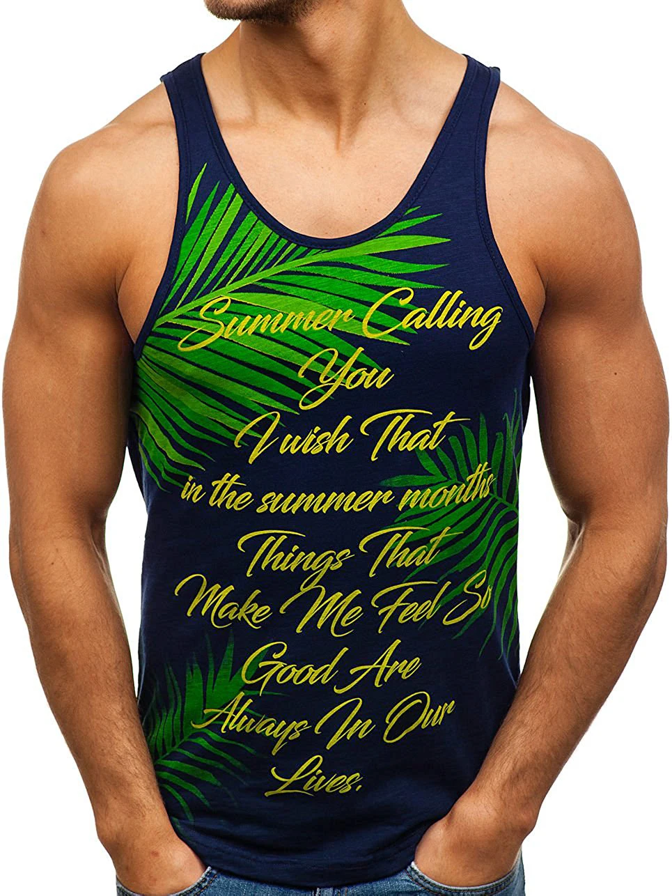 2018 Men'S Tank Tops, Fashion Summer Style Sleeveless Undershirts, Male