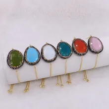 Женские браслеты смешанных цветов, каменный металлический браслет-цепочка, кошачий глаз, ювелирный браслет, драгоценные камни, ювелирные изделия для женщин 2553