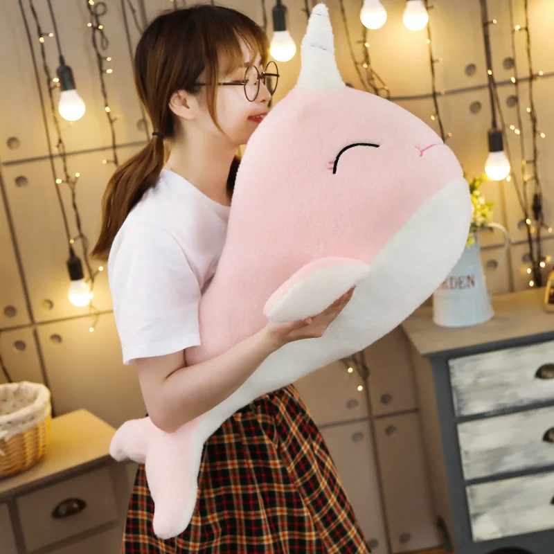 

Soft plush toys cute blue whale sea fish down cotton pillow kids appease animal doll cartoon gift for children girls