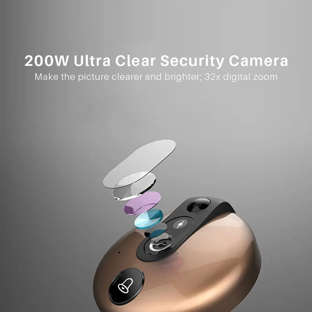 Видео дверной звонок камера 4,3 дюймов цифровой дисплей Дверной звонок с глазком просмотра HD камера 3MP с ИК ночного видения датчик движения