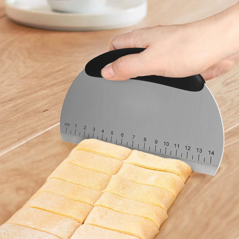  Stainless Steel Dough Scraper Pastry Chopper Cutter Knife Shovel Scraping Surface Flour Cream Silic