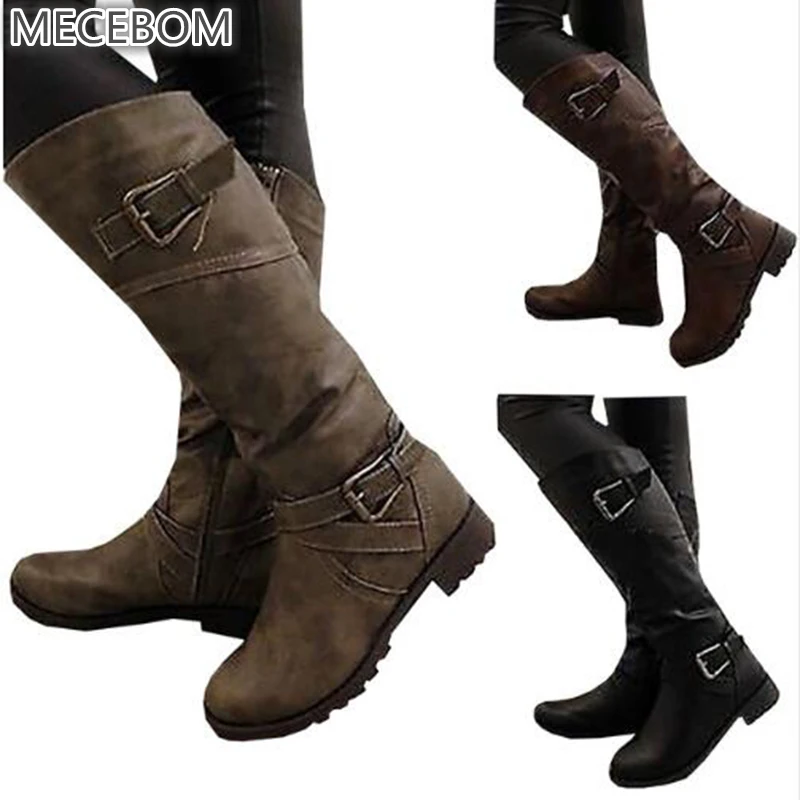 

2018 Newest Women Boots Thigh High Boots brand Wearing Simple Style Sexy mid calf Boots High Heels Shoes Woman plus size B027W