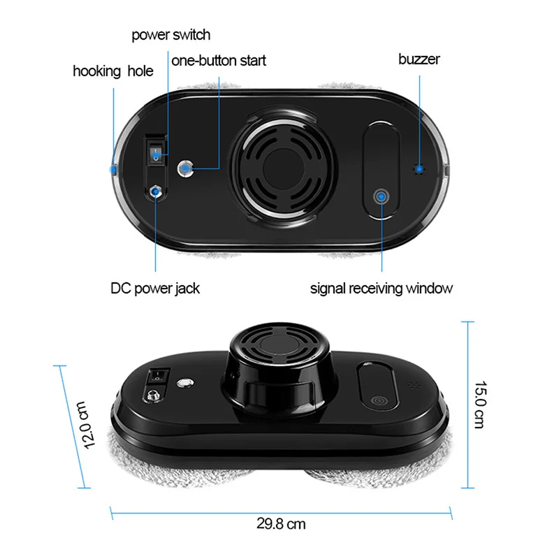 PhoReal FR-S60 Window Cleaning Robot High Suction Electric Window Cleaner Robot Anti-falling Remote Control Robot Vacuum Cleaner