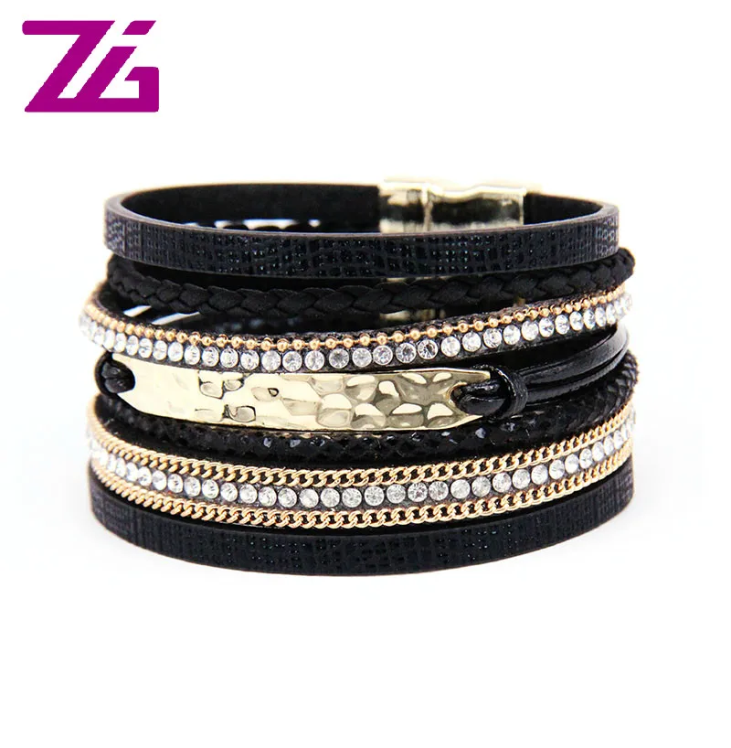 ZG Новое поступление, модные ювелирные изделия, серый и кахки цвет, женский браслет с золотым цветом, магнитный браслет