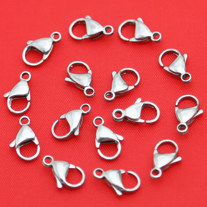 Ювелирные аксессуары 316 из нержавеющей стали серебряные застежки-карабины для изготовления крючков для ожерелья с кольцом-Омаром