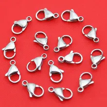 Ювелирные аксессуары 316 из нержавеющей стали серебряные застежки-карабины для изготовления крючков для ожерелья с кольцом-Омаром