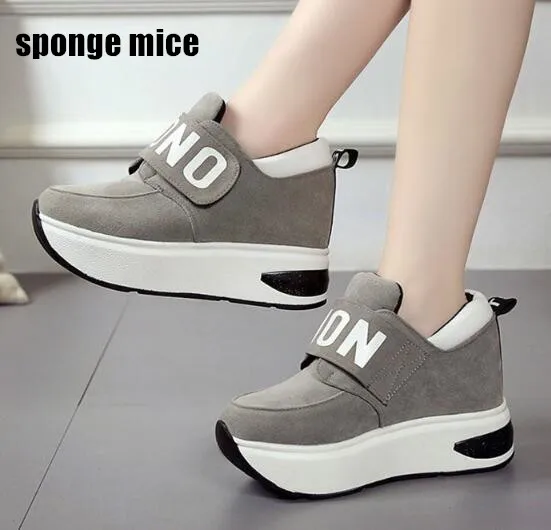 New Breathable Platform shoes Invisible heightening women's Travel shoes wedges casual sneakers Rocking shoes high heel shoes