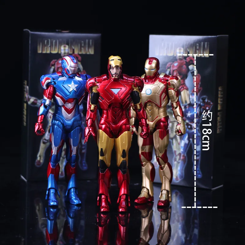 

18cm The Avengers Ironman PVC Action Figure The Patriot Golden Red Iron Man Figurine Collectible Model Doll Toy SA1776