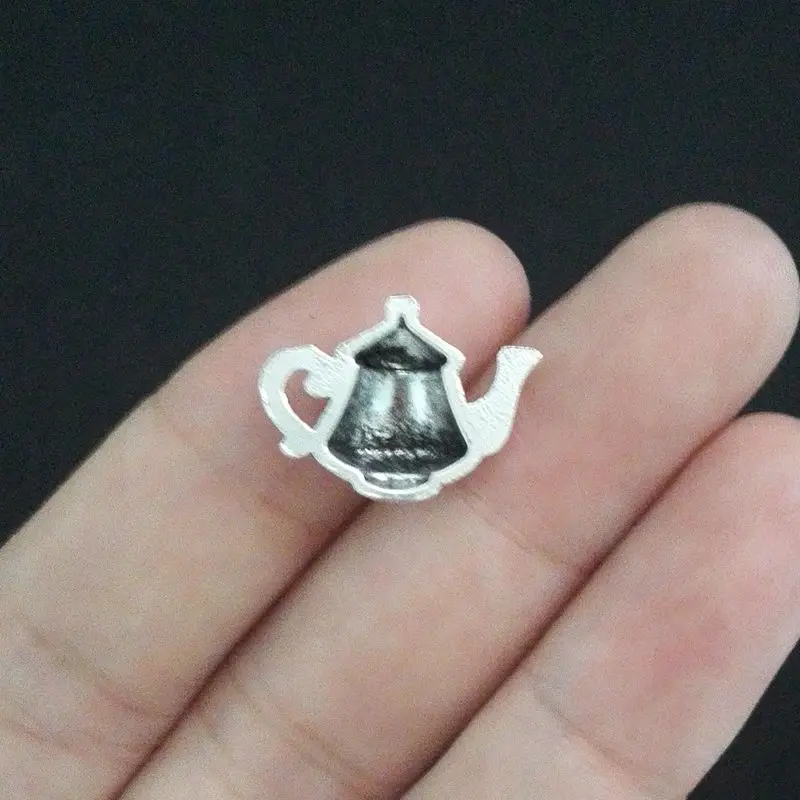 30 шт. антикварный серебряный чайник подвески ювелирные изделия|jewelry supplies ring