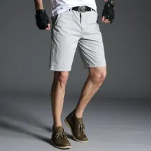 Летние Повседневное Для мужчин s хлопковые шорты Slim Fit Брюки-Карго Мужская Шорты удобные тонкие по колено Бермуды мужские короткие штаны