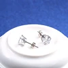 Boucles d'oreilles à clous en cristal en Zircon pour hommes et femmes, bijoux en acier inoxydable, paire d'argent, couronne, offre spéciale ► Photo 3/6